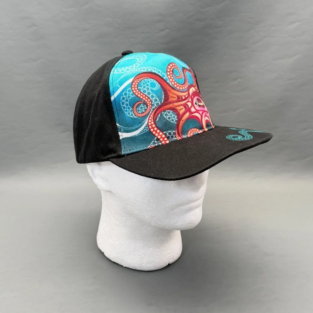 Native Northwest NNW Octopus Flat Brim Snapback Hat Adult One Size
